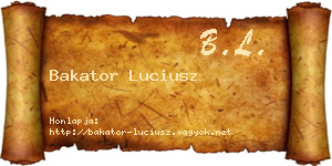 Bakator Luciusz névjegykártya